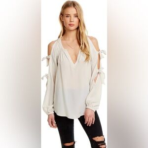 Chaser Silk Long Sleeve Peasant Blouse